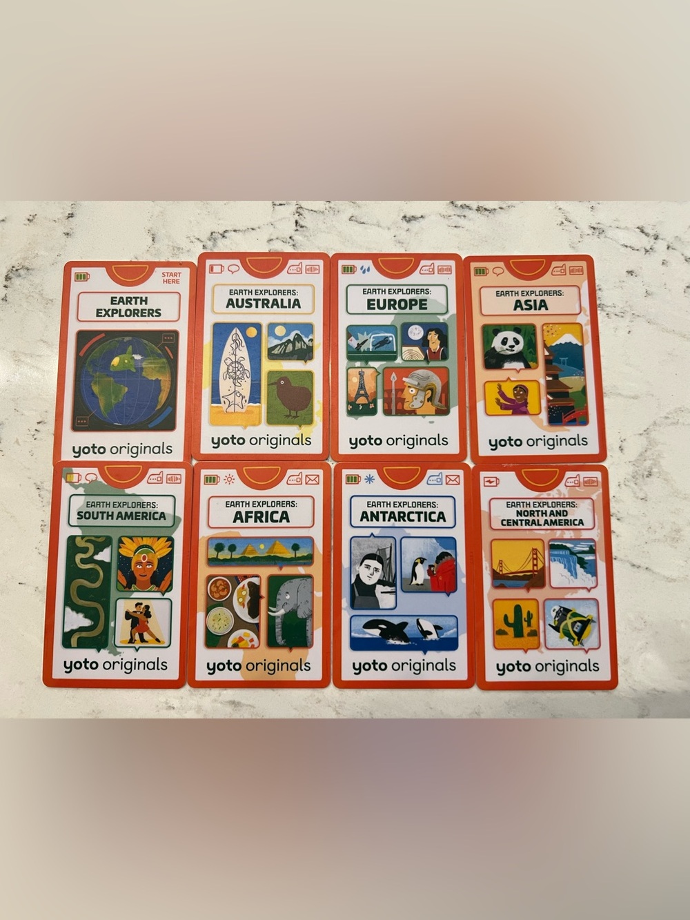 All 8 Earth Explorer Yoto Cards
